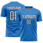 Sports Shape White-Black Sublimation Uniform Jersey Soccer Blue Powder Geometric Custom Sports Shape White-Black Sublimation Uniform Jersey Soccer Blue Powder Geometric Custom