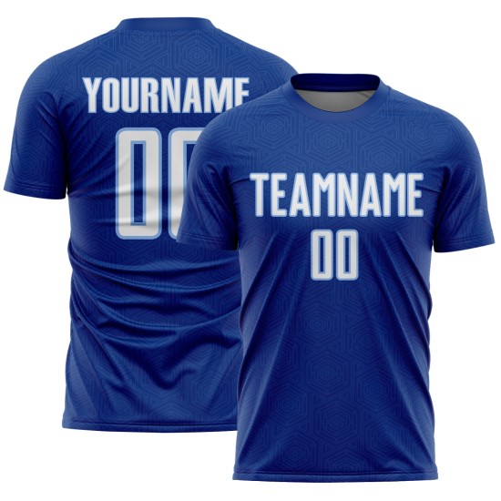 Soccer Geometric Sports Blue Custom Royal Shape White-Light Sublimation Uniform Jersey Soccer Geometric Sports Blue Custom Royal Shape White-Light Sublimation Uniform Jersey